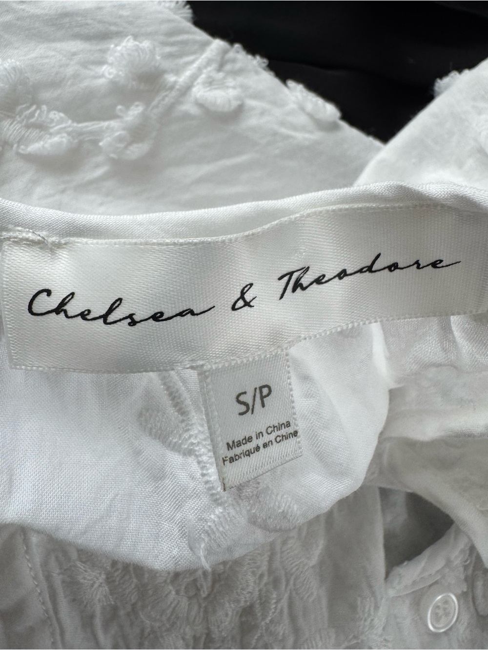 Chelsea & Theodore White Embroidered Button-Front Blouse - Picture 2 of 8
